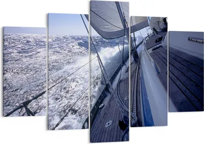 Produktbild von Bild auf Leinwand - Leinwandbild - Boot Ozean Reise Yacht - 150x100cm - Wand Bild - Wanddeko - Leinwanddruck - Bilder - Kunstdruck - Wanddekoration - Leinwand bilder - Wandkunst - EA150x100-0373