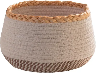 Produktbild von Aufbewahrungskorb - Ø 25 cm - Beige - Weiß - Baumwolle