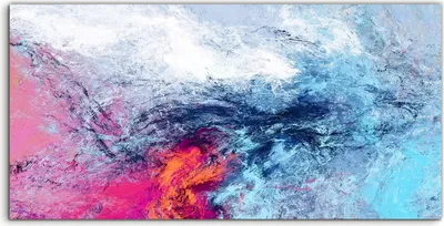 Produktbild von Coloray - Glasbild - 100x50 cm - Wandbild - Glasbilder - futuristische Wolken Farbe Spritzer