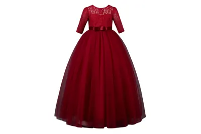 Produktbild von Mädchen-Abendkleid Größe 110 – Weinrot