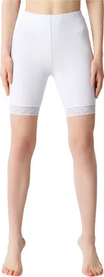 Produktbild von Bellivalini Damen Kurze Leggings aus Viskose mit Spitze BLV50-216 (Weiß, XS)
