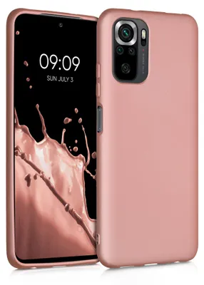 Produktbild von kwmobile Handyhülle für Xiaomi Redmi Note 10 / Note 10S Hülle - Silikon Case metallisch schimmernd - Schutzhülle Cover - Metallic Rosegold