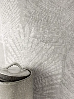 Produktbild von NEWROOM Tapete Vedran Grey Grau Vliestapete - Modern Palmenblätter Pflanze Germany