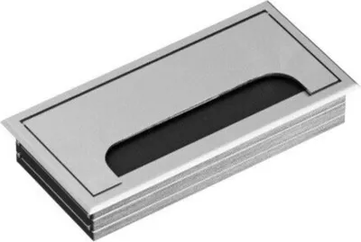 Produktbild von ONPIRA® Premium Kabeldurchführung Alu Schreibtisch Kabeldurchlass Kabel Auslass Silber / 80x160mm