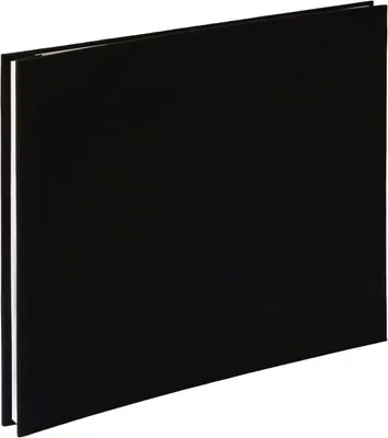 Produktbild von HNFD Leinenalbum mit Schraubverschluss schwarz 38x31 cm 40 weiße Seiten