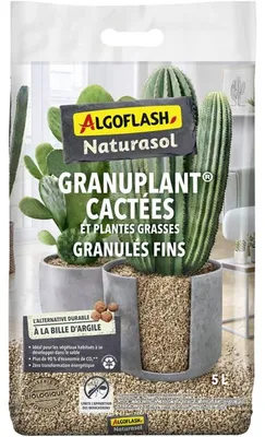 Zdjęcie produktu dla ALGOFLASH Naturasol, podłoże dla kaktusów i sukulentów, zawierające pumeks w drobnych granulach, 5 litrów