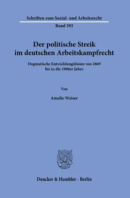 Produktbild von Der politische Streik im deutschen Arbeitskampfrecht
