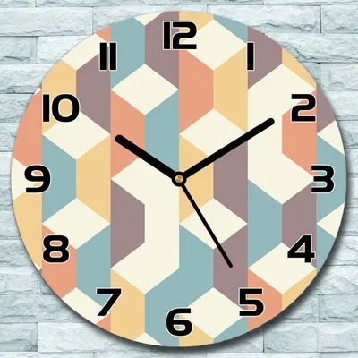 Produktbild von Wanduhr aus Glas Rund fi 30 Retro Geometrisch Quarz Deko Schlafzimmer Büro