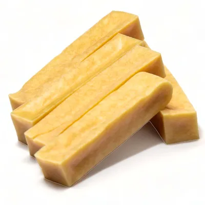 Produktbild von Dilecti Naturkäse-Kauknochen für Hunde – Sehr schmackhafte, harte und langlebige natürliche Kauknochen, Größe L, 5er-Set