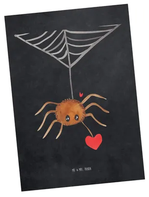 Produktbild von Mr. & Mrs. Panda Postkarte Spinne Agathe Liebe - Kreidetafel - Geschenk, Liebesbeweis, Verliebt, Postkarten, Ansichtskarten, Grußkarte, Ansichtskarte, Liebesgeschenk
