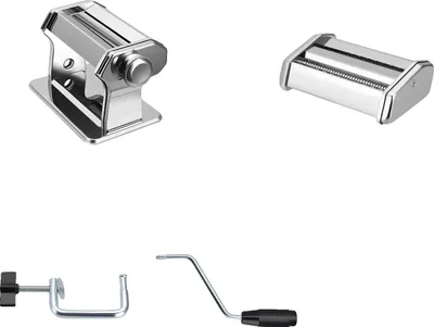 Produktbild von Manuelle Nudelmaschine, Edelstahlkonstruktion, 9 verstellbare Dickeinstellungen, Silber