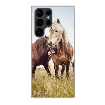 Produktbild von MuchoWow® Handyhülle Schutzhülle Hülle für Samsung Galaxy S22 Ultra Pferde - Gras - Frühling Silikon Softcase Handy Hülle - Abbildung
