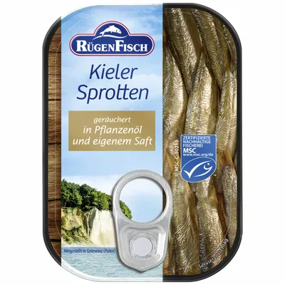 Produktbild von Rügenfisch Kieler Sprotten VPE (10X106g Dose)