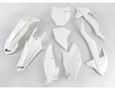 Productafbeelding van UFO PLAST verkleedingset, 8-delig. Kunststof verkleedingset voor KTM SX 85 ccm, bouwjaar 2018 - 2023, kleur: wit, OEM