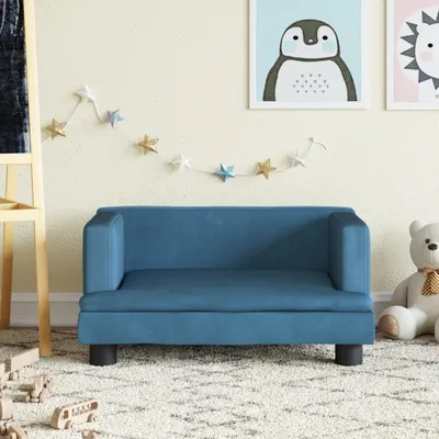 Produktbild von Kindersofa Blau 60x40x30 cm Samt, Kinderschränke 2024 Neu
