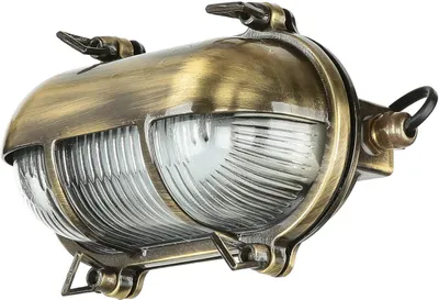 Produktbild von Wandlampe außen IP64 E27 Glas Messing Maritim Außenwandleuchte Terrasse Hof