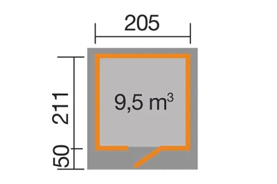 Produktbild von WEKA Designhaus, Farbe: natur, Länge: 260 cm, Breite: 120 cm, Höhe: 55 cm; 172.212.170.001