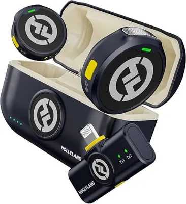 Produktbild von Hollyland Lark M2 Wireless Lavalier-Mikrofon iPhone Lightning MFI , 48 kHz/24-Bit-Hi-Fi-Audio 30H Dauer 300 m Bereich, Enc Anti-Nr.