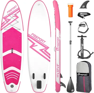 Productafbeelding van Opblaasbaar stand-up-paddleboard, stand-up paddleboard, 15 cm dik, surfplankkit met verstelbare aluminium SUP-peddel + handpomp