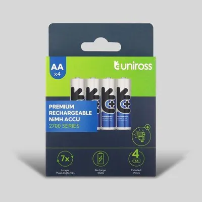 Productafbeelding van Uniross NiMH AA/HR6 1.2V 2700 4 pack