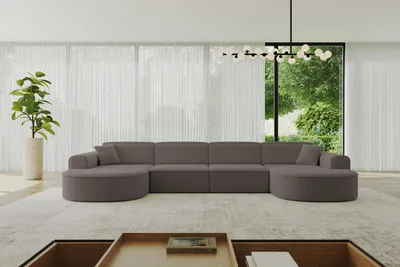Produktbild von ALTDECOR Ecksofa - MARI-U2 - 388x171x79,5 - Braun Corner Sofa Eckcouch Couch U-Form, Wohnlandschaft