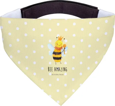 Produktbild von Mr. & Mrs. Panda Schal Hund Biene König - Gelb Pastell - Geschenk, Halstuch Für Hunde, Hundehalstuch, Bandana, Tuch
