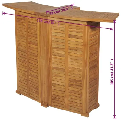 Obrázek produktu pro vidaXL Skládací barový stůl 155x53x105 cm Masivní teakové dřevo