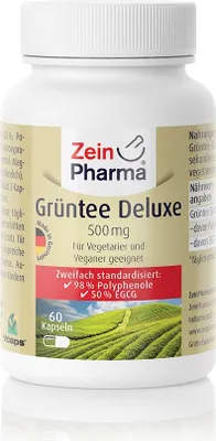 Image de Zein Pharma - Thé vert, Thé vert Deluxe, 500mg, 60 gélules