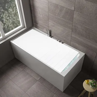 Produktbild von Faltbare Badewannenabdeckung, 180x80 cm aus PVC für Badezimmer, Weiß