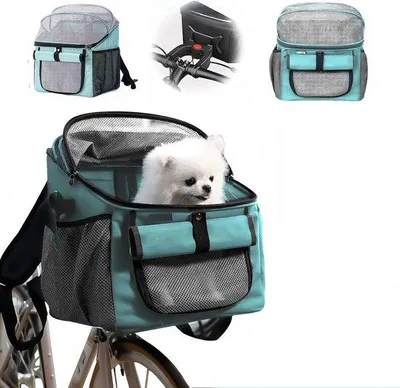 Produktbild von Famanu Hunde-Transportkorb für das Fahrrad, faltbar und wasserdicht, blau