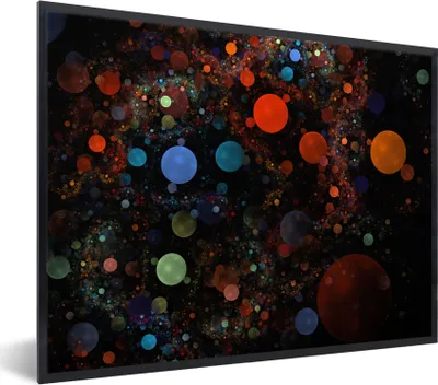 Produktbild von MuchoWow® MuchoWow® Gerahmtes Poster Kreis - Muster - Farben - Schwarz 40x30 cm - Poster mit zchwarzem Bilderrahmen - Kunstposter - Wanddekorationen