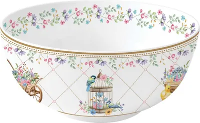 Produktbild von Müslischale SPRING BLOOM Hasen und Blumen D. 15cm aus Porzellan Easy Life