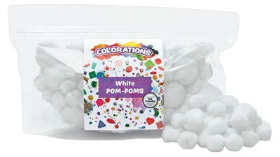 Produktbild von Farben – Weiße Pompons, 100 Stück