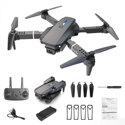 Produktbild von E88 Drohne mit Dual Kamera, WiFi FPV, faltbar, Höhenhaltung, Headless Mode, RC Quadcopter für Anfänger, Geschenk für Outdoor, Kinder
