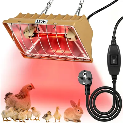 Productafbeelding van Warmtelamp kippenhok 250W verwarmingslamp
