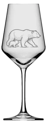 Produktbild von Weinglas Gravur Eisbär mit Baby 350ml elegant vielseitig für besondere Anlässe Geschenk