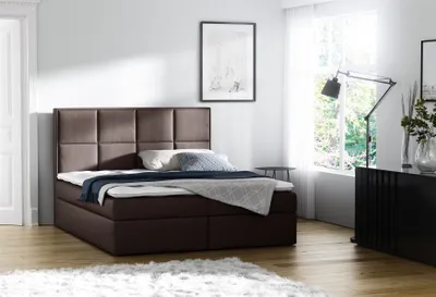 Produktbild von Boxspringbett Bett MEDIANO Kunstleder Braun 180x200cm inkl.Bettkasten