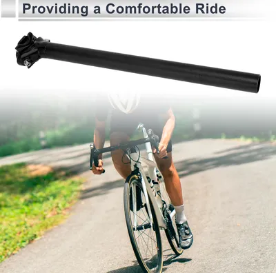 Image de 1 Pc Tige De Selle De Vélo Universelle À Angle Réglable 28.6X400Mm Tube De Selle De Selle De Vélo En Alliage D'Aluminium Noir