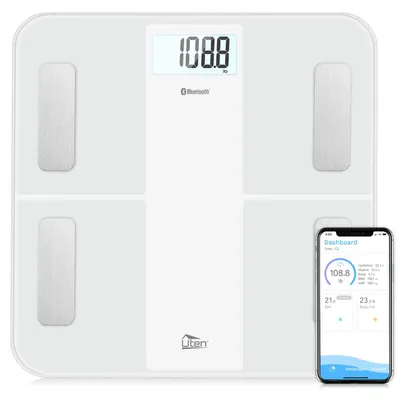 Produktbild von 8 in 1 Digitale Personenwaage bis 180kg Beleuchtetem LCD Display Waage Badwaage