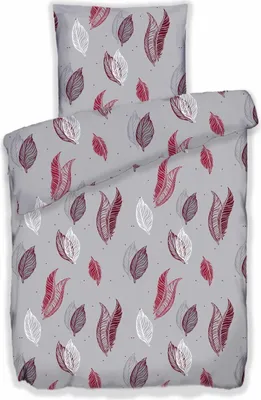 Produktbild von Bettwäsche Winter Flausch Fleece Thermofleece warm 2 teilig mit RV 135x200 + 80x80 cm Design: Feder rot