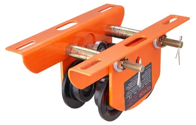 Obrázek produktu pro Vozík VEVOR Nosnost 0,5 tuny Vnitřní jeřáb 60-120 mm Nastavitelná šířka jeřábu 268x227x108 mm Rolovací vozík Dvoukolové provedení Ruční vozík pro nosníky I a H Vnitřní jeřáb Nakladačový jeřáb