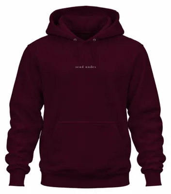 Produktbild von send nudes frech humorvoll minimalistisch lustig anime Hoodie Kapuzenpullover, Burgundy, 3XL