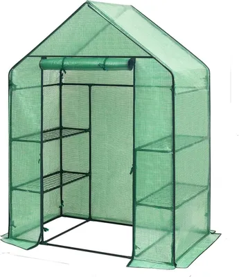 Produktbild von RESCH Kinzo Gewächshaus 143x73x195 cm, Foliengewächshaus mit Metallgerüst, Tomatengewächshaus Wetterfest, Gitterfolie UV Beständig, große Anzucht Nutz