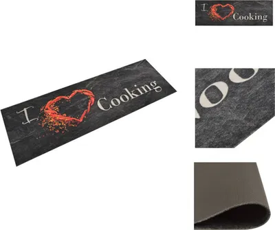 Immagine prodotto di vidaXL Tappeto da cucina lavabile per cucina nero 60x180 cm Velluto - Zerbini