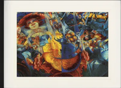 Obrázek produktu pro Umberto Boccioni Zarámovaný obraz s paspartou - Smích, 1911 (60 x 80 cm)