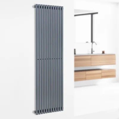 Image de Delgado Radiateur à eau chaude 822W montage mural pour 20m² - Gris