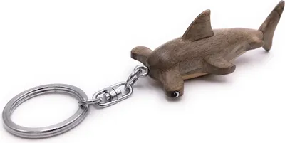Image de Onwomania Porte-clés bois requin marteau mer eau mammifère prédateur pendentif Charm