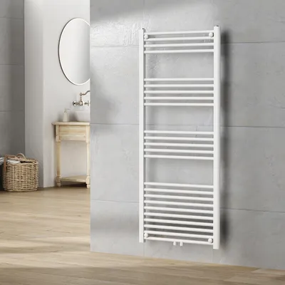 Produktbild von Handtuchheizkörper ’Voss’ mit 24 Stangen Stahl 140 x 60 cm Weiß
