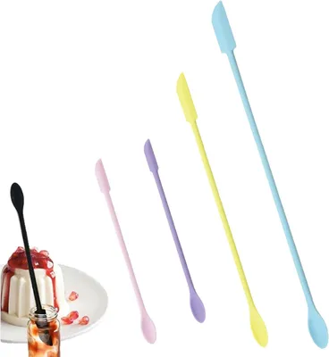 Image de Spatule - Lot de 4 - En silicone - Rose et vert