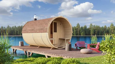 Produktbild von Fjordholz Fass-Sauna Jona